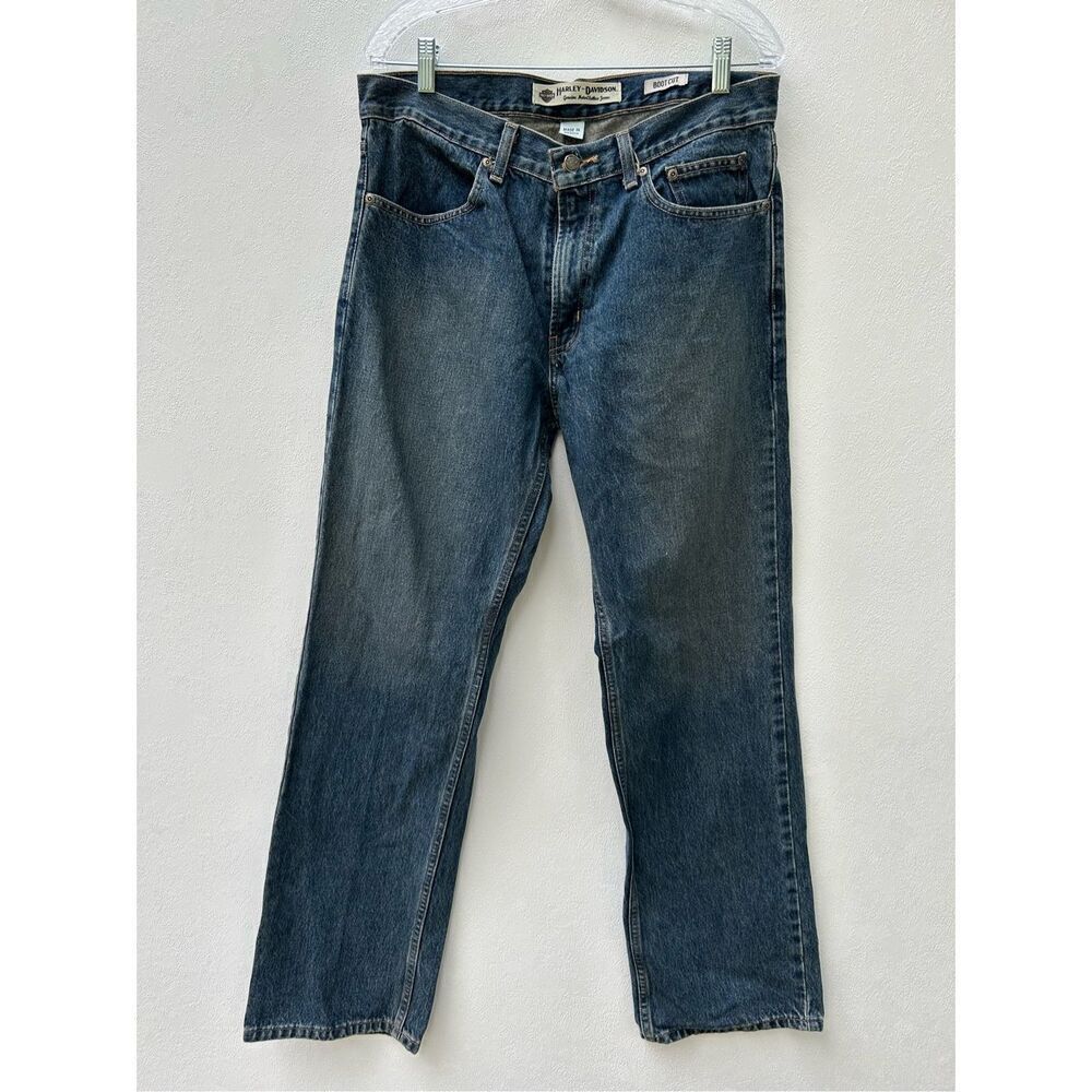 Harley-Davidson Bootcut Jeans Men’s 34x32 Blue Denim Motorcycle Riding Pants
